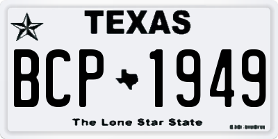 TX license plate BCP1949