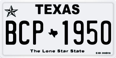 TX license plate BCP1950