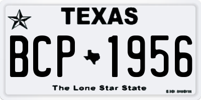 TX license plate BCP1956