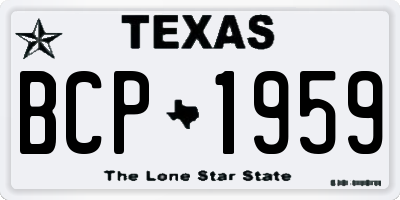 TX license plate BCP1959