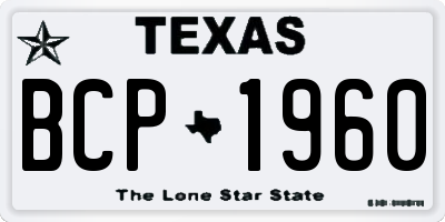 TX license plate BCP1960