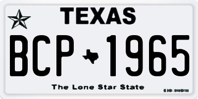 TX license plate BCP1965