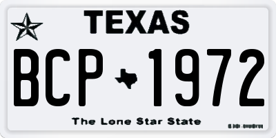 TX license plate BCP1972