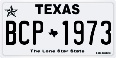 TX license plate BCP1973