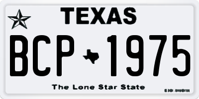TX license plate BCP1975