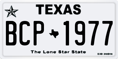 TX license plate BCP1977