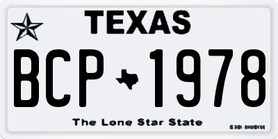 TX license plate BCP1978
