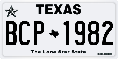 TX license plate BCP1982