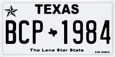 TX license plate BCP1984