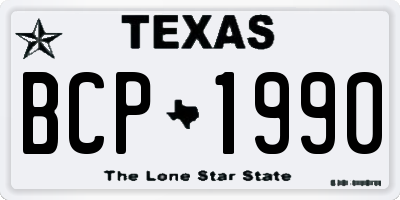 TX license plate BCP1990