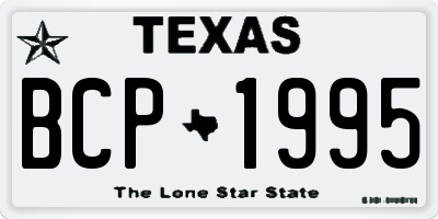 TX license plate BCP1995