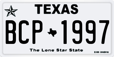 TX license plate BCP1997