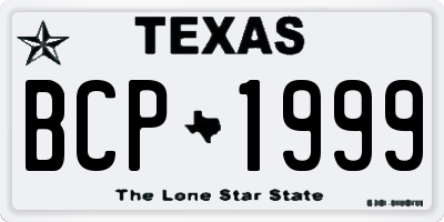 TX license plate BCP1999