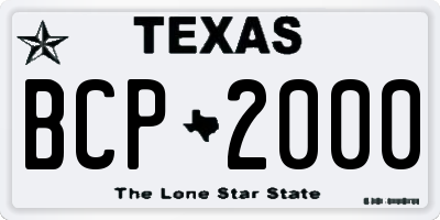 TX license plate BCP2000