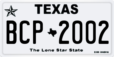 TX license plate BCP2002