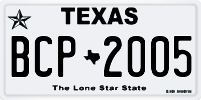 TX license plate BCP2005
