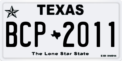 TX license plate BCP2011