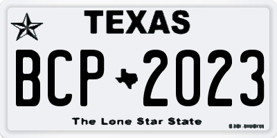 TX license plate BCP2023