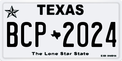 TX license plate BCP2024