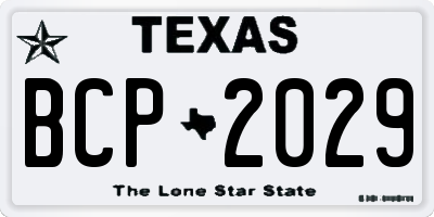 TX license plate BCP2029