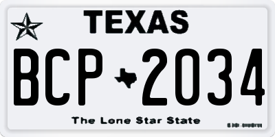 TX license plate BCP2034