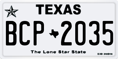 TX license plate BCP2035