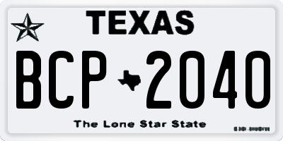 TX license plate BCP2040