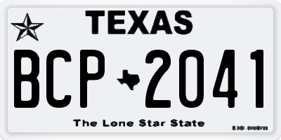 TX license plate BCP2041