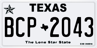 TX license plate BCP2043