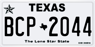 TX license plate BCP2044