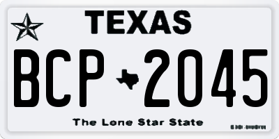 TX license plate BCP2045