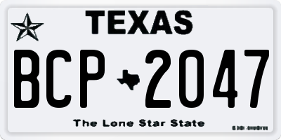 TX license plate BCP2047