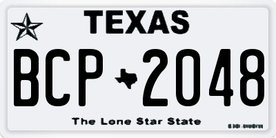 TX license plate BCP2048