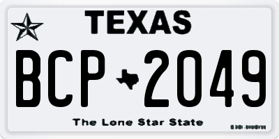 TX license plate BCP2049