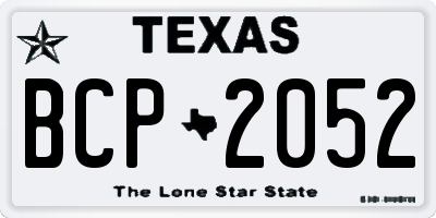 TX license plate BCP2052