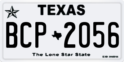 TX license plate BCP2056