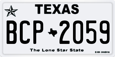 TX license plate BCP2059