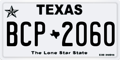 TX license plate BCP2060
