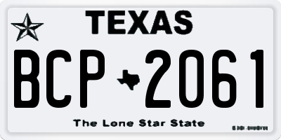 TX license plate BCP2061