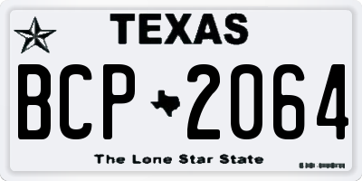 TX license plate BCP2064