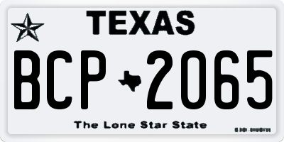 TX license plate BCP2065