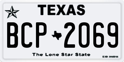 TX license plate BCP2069