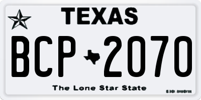 TX license plate BCP2070