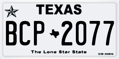 TX license plate BCP2077