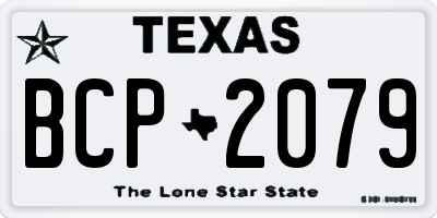 TX license plate BCP2079