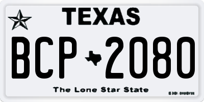 TX license plate BCP2080