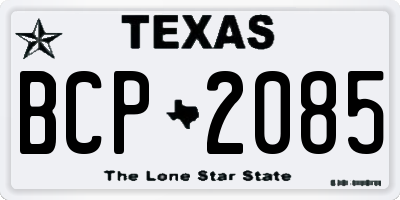 TX license plate BCP2085