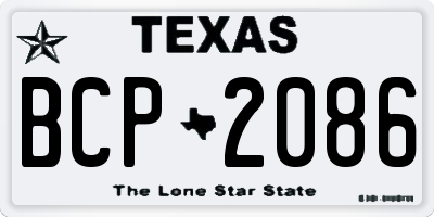TX license plate BCP2086