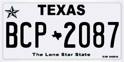 TX license plate BCP2087