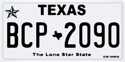 TX license plate BCP2090